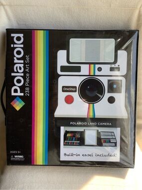 Polaroid 238 Piece Art Set Easel Crayons Markers Pastels Brushes Paint etc READ